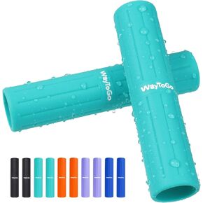 WayToGo Kayak Paddle Grips, Non-Slip Paddle Grips for Kayaking, Soft Silicone Wraps Blister Prevention Kayak Paddle Board Accessories for Take-Apart Paddles, 2 Pack
