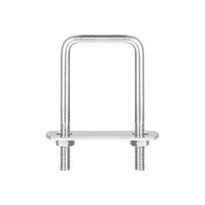 uxcell Square U-Bolts, 122mm(4.8") Inner Width 160mm Length M10 304 Stainless Steel U Clamp Bolt with Nuts and Plates, for Boat Trailer