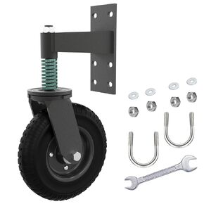 Gate Wheel 6" Fence Gate Wheels for Metal Tube Gate,500 lb Capacity Heavy Duty Gate Caster Spring Cushioned,Caster Wheel with Suspension and 360 Degree Swivel for Swing Gate Support
