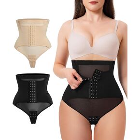 MERYOSZ Tummy Control Thong Shapewear for Women High Waisted Butt Lifting Panties Body Shaper Thong Underwear Girdle