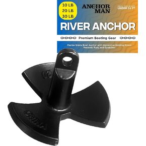 Anchor-Man River Anchor, Black Vinyl Coated Mushroom Anchor for Boats - Marine Grade Boat Anchor with Impressive Holding Power - Prevents Rust, and Scratches - Ideal for 15-20 Foot Boat