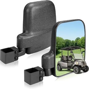 Golf Cart Mirror, Upgraded Hassle-Free Installation 3 Sizes for Square Tube Roll Cage Compatible with Club Car Onward DS,Yamaha Drive 2 G22 G29,EZ GO Medalist RXV TXT,ICON,Cushman,Tomberlin