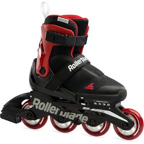 Rollerblade Microblade Free 3WD Kid's Size Adjustable Inline Skate, Black and Red, High Performance Inline Skates