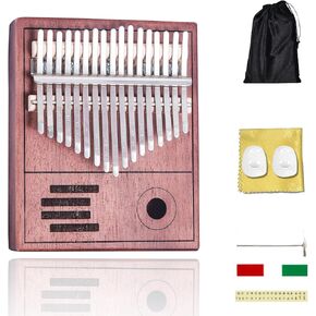 Kalimba 17 Key Thumb Piano with Mahogany Wood Portable Mbira Finger Piano Gifts for Kids and Piano Beginners Professional
