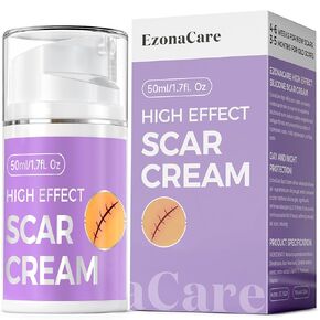 Advanced Scar Cream, 1.7 Oz(50ml) Large Capacity, Silicone Scar Gel for After Surgical, C-Section, Stretch Marks, Keloids, Burns, Effective on Old & New Scars,Lavender Scent