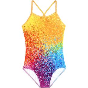 Dolxico Girls Swimsuit One Piece Mermaid Bathing Suits for Girls Cute Girls Swimwear 4-12 Years