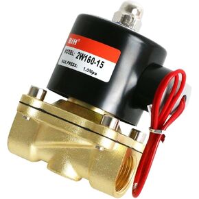 RIH PNEUMATIC 3/4 Inch Electric Solenoid Valve Brass 12V/24V/110V 2 Way High Turn Coil Normally Closed Water 2W200-20 Liquid Air control AC110V