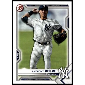 Anthony Volpe 2021 Bowman Baseball #BP-85 Yankees, BLUE