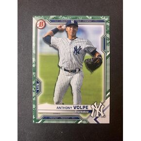 Anthony Volpe 2021 Bowman Baseball Camo Parallel #BP-85 Yankees SP, BLUE