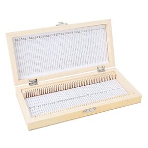 Oumefar Microscope Slides Case, Glass Biological Biology Slide Storage Kit Wood Samples Microscope Slide Box for Basic Science Education