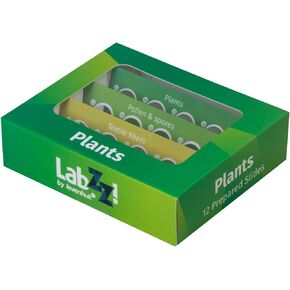 Levenhuk LabZZ P12 Plants Prepared Botany Slides Set for Microscope with Specimens of Plants, Pollen, Spores, Textile Fibers