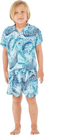 Hawaii Hangover Boy Aloha Luau Shirt Cabana Set in Simply Blue Palms in Saudi Arabia