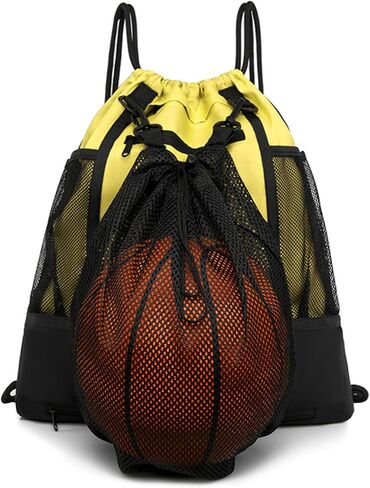 Lohol Drawstring Basketball Backpack with Bottle Holder for Sports Gym Yoga Swim Workout Beach Camp, Waterproof Training Equipment Bag with Detachable Mesh Bag fit Volleyball Soccer in Saudi Arabia