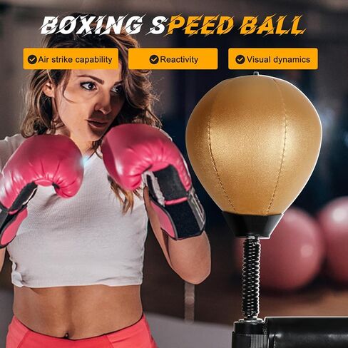 Universal Thick Leather Boxing Speed Ball Universal 8mm Screw - Golden in Kuwait