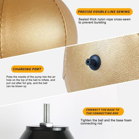 Universal Thick Leather Boxing Speed Ball Universal 8mm Screw - Golden in Kuwait