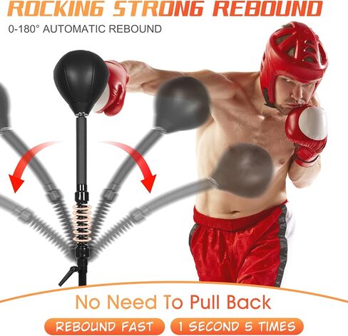 Speed Bar with Thick Base, Reflex bag Free Standing Boxing Bag with Adjustable Height & Reinforced Spring Strong Durable Relief Stress Ball for boxer fitness person in Kuwait