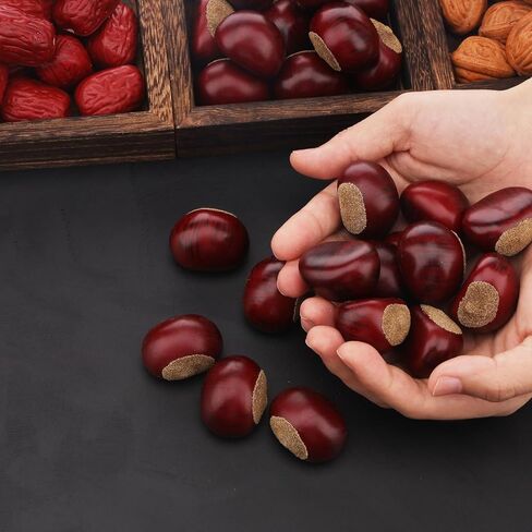 Gresorth Nut Decoration Artificial Fake Almond Food Model Lifelike Realistic Imitation Snack Display Wedding Christmas Thanksgiving 40pcs in Kuwait