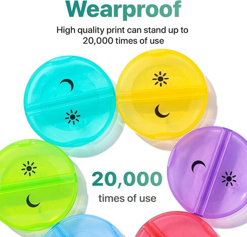 Sukuos Weekly Pill Organizer 7 Day, Large Daily Medicine Pill Box 2 Times a Day Easy to Open, BPA Free AM PM Pill Case (Glitter Clear) in Kuwait