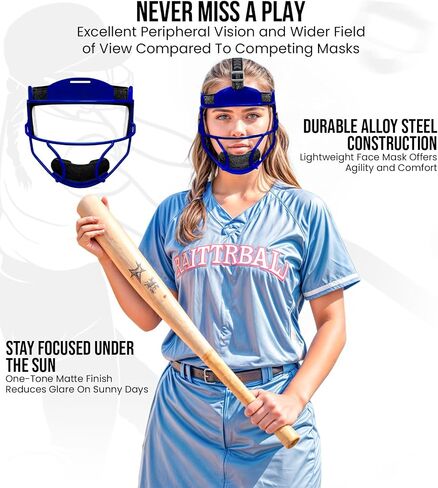 Exxact Sports Softball Face Mask Girls Youth & Adult, Protective Lightweight Fielders Mask Softball Youth for Enhanced Performance in Saudi Arabia