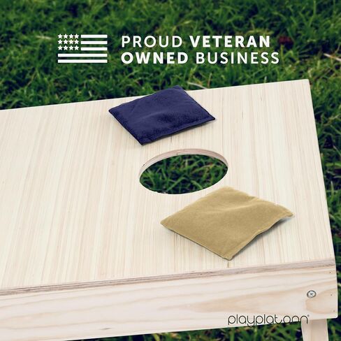 أكياس Play Platoon Cornhole مقاومة للطقس - مجموعة من 8 أكياس فول تنظيمية للرمي - أكياس حبوب الذرة ذات الحجم الاحترافي والوزن بلونين لجميع الأحوال الجوية مع حقيبة حمل in Saudi Arabia