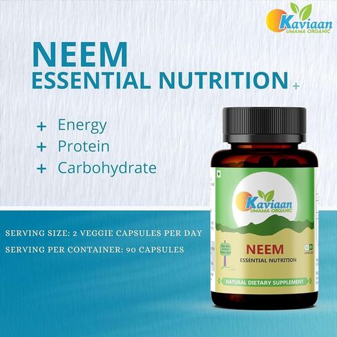Neem Capsules - Natural Radiant Skin Supplement (90 Capsules) - Vegetarian Formula in Saudi Arabia