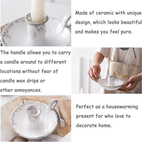 Candle Holder Ceramic Candlestick Holder, Candlelight Stand for Spell Candles, Taper Candles, and Incense, Halloween Christmas Dining Room Home Decoration Display in Saudi Arabia