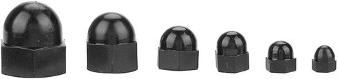 70Pcs M3/M4/M5/M6/M8/M10, Black Acorn Nuts Standard 8-32 Hardware Nuts Nylon Acorn Nut Kit Dome Head Cap Hex Nuts (Black) in Saudi Arabia