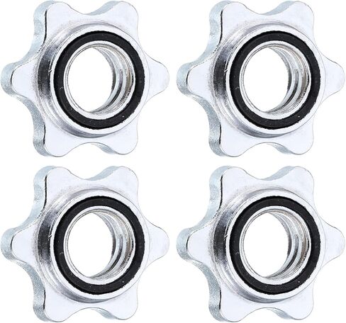 uxcell Dumbbell Hex Nut, 4Pcs M25 Anti-Slip Lock Collar Screw for Barbell Dumbbell Weight Lifting in Saudi Arabia
