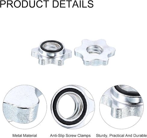 uxcell Dumbbell Hex Nut, 4Pcs M25 Anti-Slip Lock Collar Screw for Barbell Dumbbell Weight Lifting in Saudi Arabia