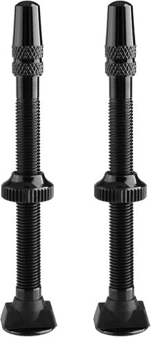 TRIWONDER Bicycle Tubeless Presta Valves Stem 40mm 60mm Aluminum Alloy Bike Vacuum Tire Nozzle Fits Most Rims (2 Pack) (Black, 40mm - 2 Pack) in Saudi Arabia