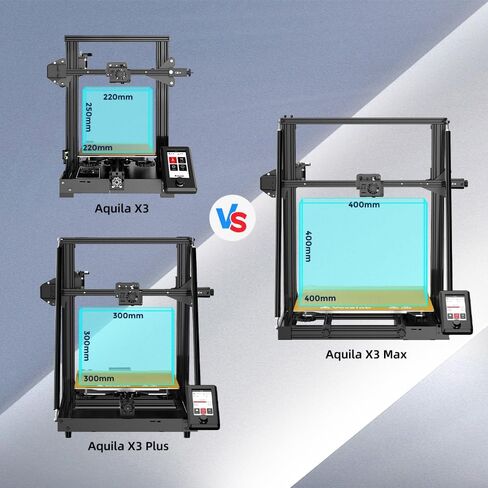 Voxelab ترقية Aquila X3 Max، طابعة FDM ثلاثية الأبعاد، تسوية تلقائية ذات 25 نقطة ومنصة فولاذية مغناطيسية قابلة للإزالة، سرعة تصل إلى 200 مم/ ثانية، حجم طباعة 400 × 400 × 400 مم in Saudi Arabia