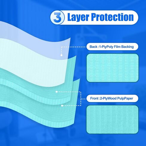 مرايل أسنان سوداء من Smilco، مرايل طبيب الأسنان للاستعمال مرة واحدة، مقاس 33.02 سم × 45.72 سم، 50 قطعة من مرايل المريض ورق الوشم، 3 طبقات مقاومة للماء، ملاءات مريلة الأسنان المقاومة للماء لطبيب الأسنان أو صينية طبية، غطاء طاولة للأظافر in Kuwait