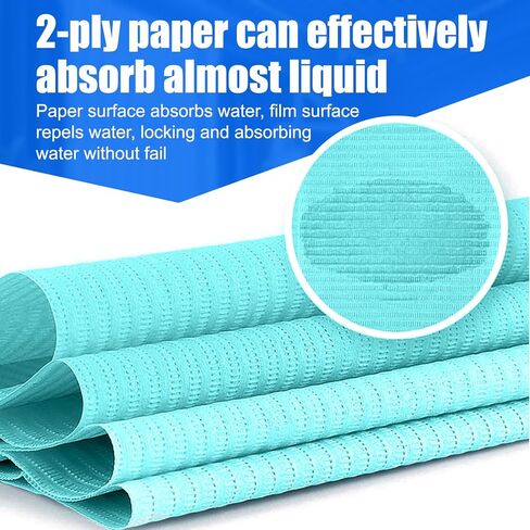 مرايل أسنان سوداء من Smilco، مرايل طبيب الأسنان للاستعمال مرة واحدة، مقاس 33.02 سم × 45.72 سم، 50 قطعة من مرايل المريض ورق الوشم، 3 طبقات مقاومة للماء، ملاءات مريلة الأسنان المقاومة للماء لطبيب الأسنان أو صينية طبية، غطاء طاولة للأظافر in Kuwait