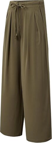 EVALESS Womens High Waisted Straight Leg Long Palazzo Pants Casual Business Office Work Trousers in Saudi Arabia