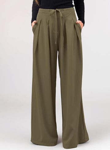 EVALESS Womens High Waisted Straight Leg Long Palazzo Pants Casual Business Office Work Trousers in Saudi Arabia
