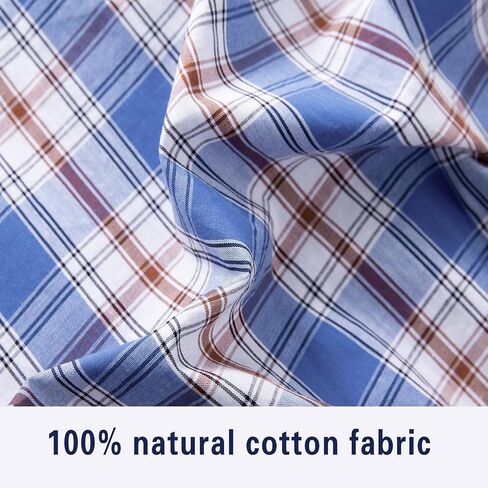 HAOSHIHE Men's woven boxer shorts 100% cotton with exposed waistband loose fit in Kuwait
