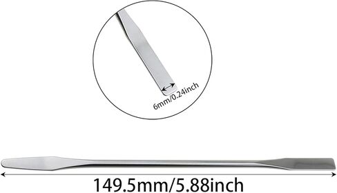 4 قطع 150 مم/5.9 بوصة ملعقة مسطحة مزدوجة الرأس للمختبر شبه مصغرة ملعقة مدببة برأس مسطح فضي من الفولاذ المقاوم للصدأ ملعقة صغيرة مزدوجة الرأس مناسبة لمختبر العلوم والحرف اليدوية in Kuwait