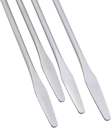 4 قطع 150 مم/5.9 بوصة ملعقة مسطحة مزدوجة الرأس للمختبر شبه مصغرة ملعقة مدببة برأس مسطح فضي من الفولاذ المقاوم للصدأ ملعقة صغيرة مزدوجة الرأس مناسبة لمختبر العلوم والحرف اليدوية in Kuwait