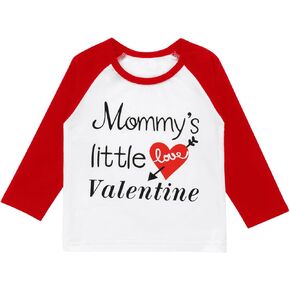 Baby Boy's Mommy's Little Valentine Clothes Toddler Color Block Raglan Eleeves T-Shirt in Kuwait