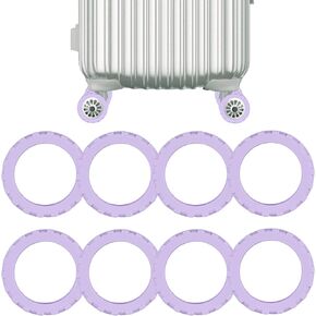 NQEUEPN 8pcs Luggage Wheel Covers, Portable Suitcase Caster Cover Silicone Spinner Luggage Wheel Protector Noise Resistant Anti-Wear Luggage Accessories for Most 8 Caster Suitcase (black)