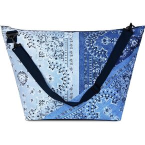 iscream Girls' Weekender Travel Tote Bag with Adjustable Strap and Interior Zipper Pocket - Bold Blues Collection