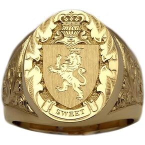 SUKKCCNO 18K Yellow Gold Plated 925 Sterling Silver Hip hop Ring Vintage Lion Shield Badge Ring Engraving Pattern Crown Ring Signet Ring Cocktail Party Ring for Men … B09TGQ2ZQT (12)