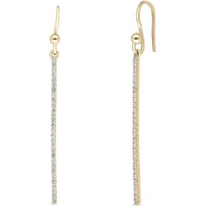 Diseno 0.33 ct Natural Diamond (G-H Color SI1-SI2 Clarity) Single Line Wire Hook Earrings in 10k Yellow Gold, Metal Gemstone, Diamond in Kuwait