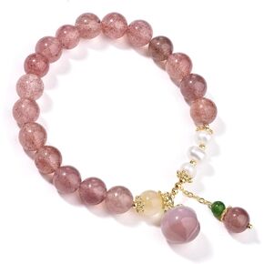 LWQQWL Crystals Gold Plated Beaded Friendship Bracelets Agate Jewelry Bracelet for Women Charm Bracelet Gifts for Girlfriend