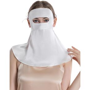 UPF 50+ Pure Silk Face Cover Breathable UV Protection Sunscreen Mask Reusable Sport Face Scarf Mask (Neck Gaiters)