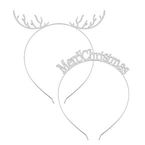 ZOLEAROPY Christmas Headbands For Women Cute Reindeer Antler Hairband Fun Rhinestone Xmas Merry Christmas Hair Hoop Holiday Decoration