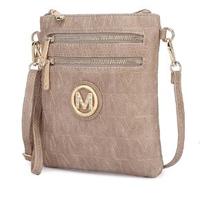 MKF Crossbody Bags for Women, Wristlet Strap – PU Leather Shoulder Handbag – Small Crossover Messenger Purse