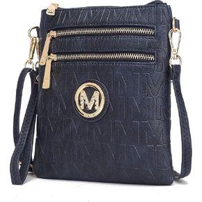 MKF Crossbody Bags for Women, Wristlet Strap – PU Leather Shoulder Handbag – Small Crossover Messenger Purse