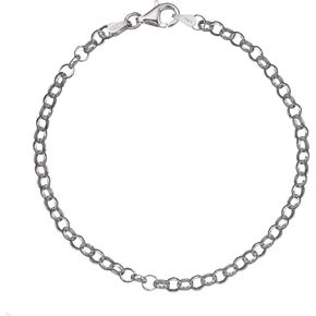 بلينغ فور يور باك الصلبة 925 الفضة الاسترليني 4 مم الإيطالية جولة رولو كابل ربط سلسلة سوار 7 "- 8" in Kuwait