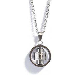 Rotatable Bible Verses Crucifix Faith Necklace for Men Women Boys Prayers Anti Anxiety Fidget Spinner Pendant Necklace Inspirational Memorial Statement Stainless Steel Adjustable Link Chain Boyfriend Son Christmas New Year Gifts